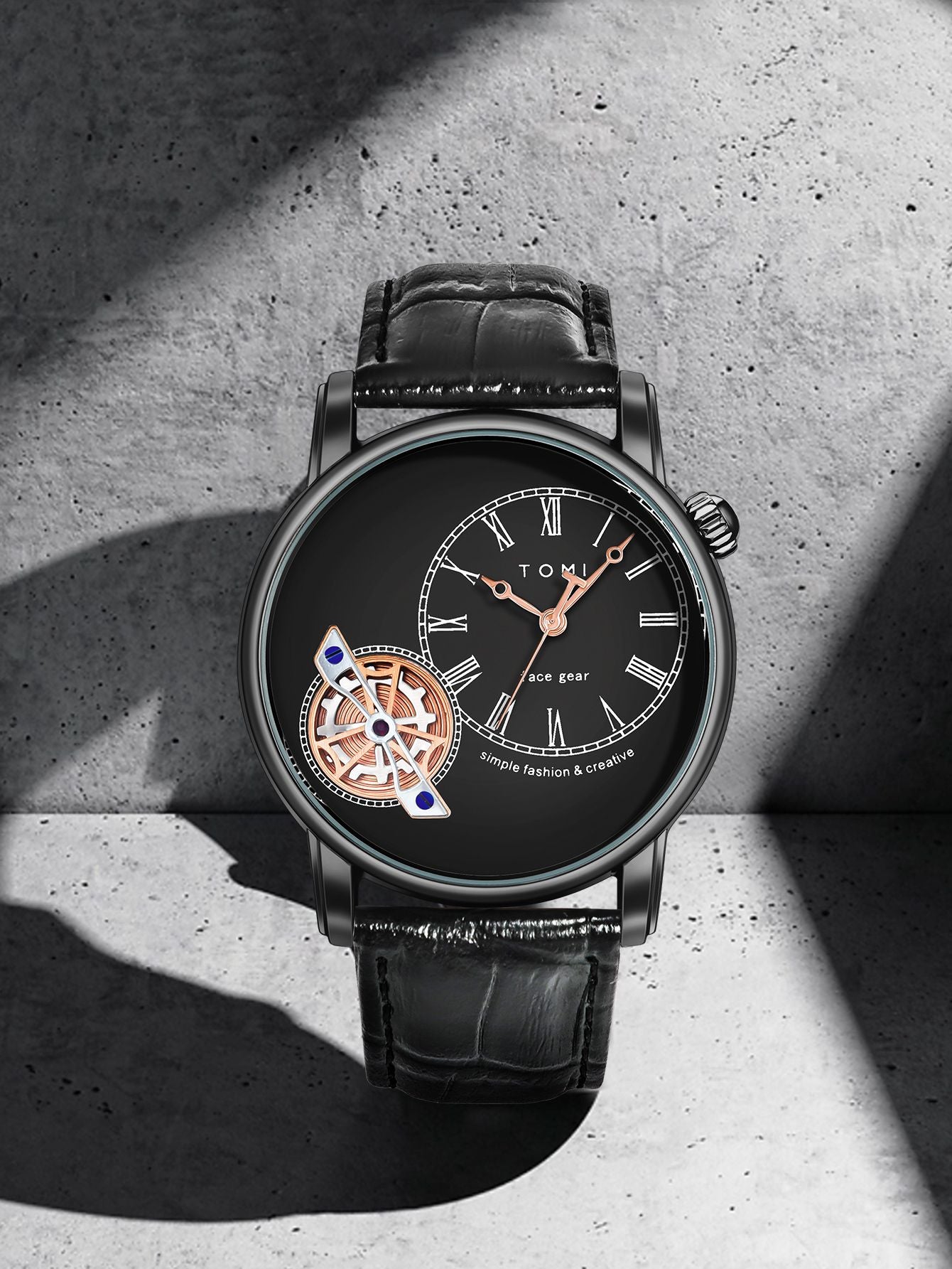 Relógio Minimalista Tomi Regal Gear - Box Com 2 Pulseiras