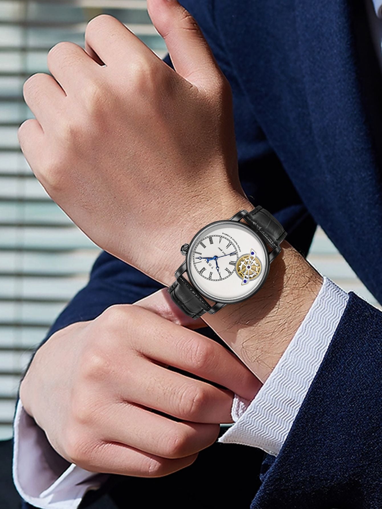 Relógio Minimalista Tomi Regal Gear - Box Com 2 Pulseiras