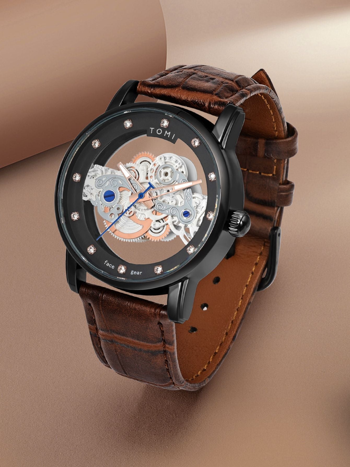 Relógio Tomi Classic Skeleton - Box Premium 2 Pulseiras