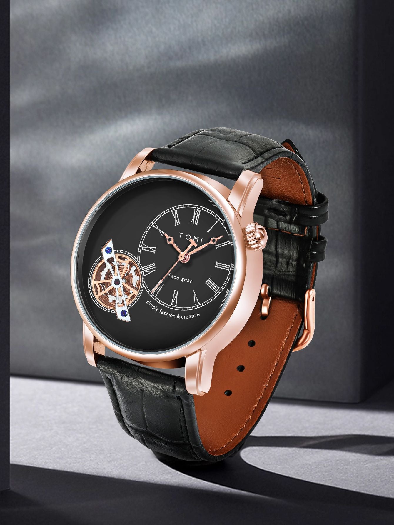 Relógio Minimalista Tomi Regal Gear - Box Com 2 Pulseiras