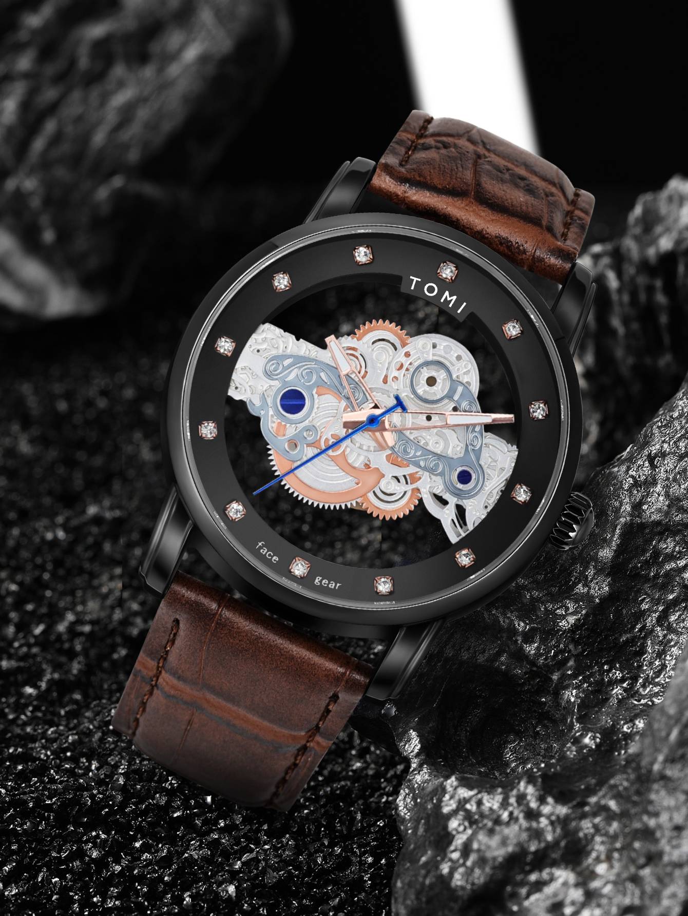 Relógio Tomi Classic Skeleton - Box Premium 2 Pulseiras