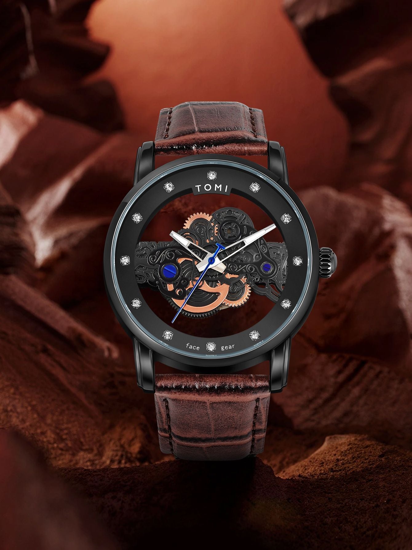 Relógio Tomi Classic Skeleton - Box Premium 2 Pulseiras