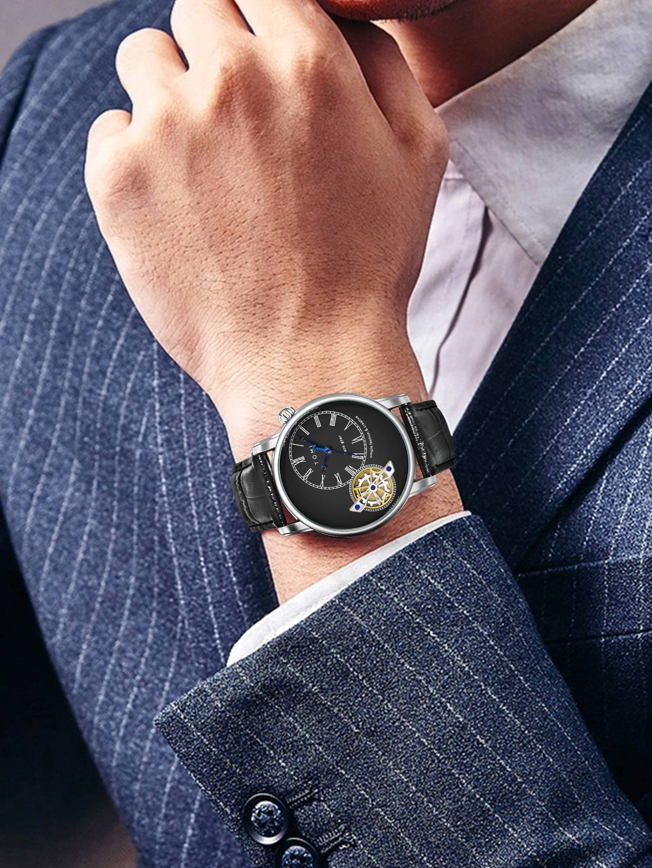 Relógio Minimalista Tomi Regal Gear - Box Com 2 Pulseiras