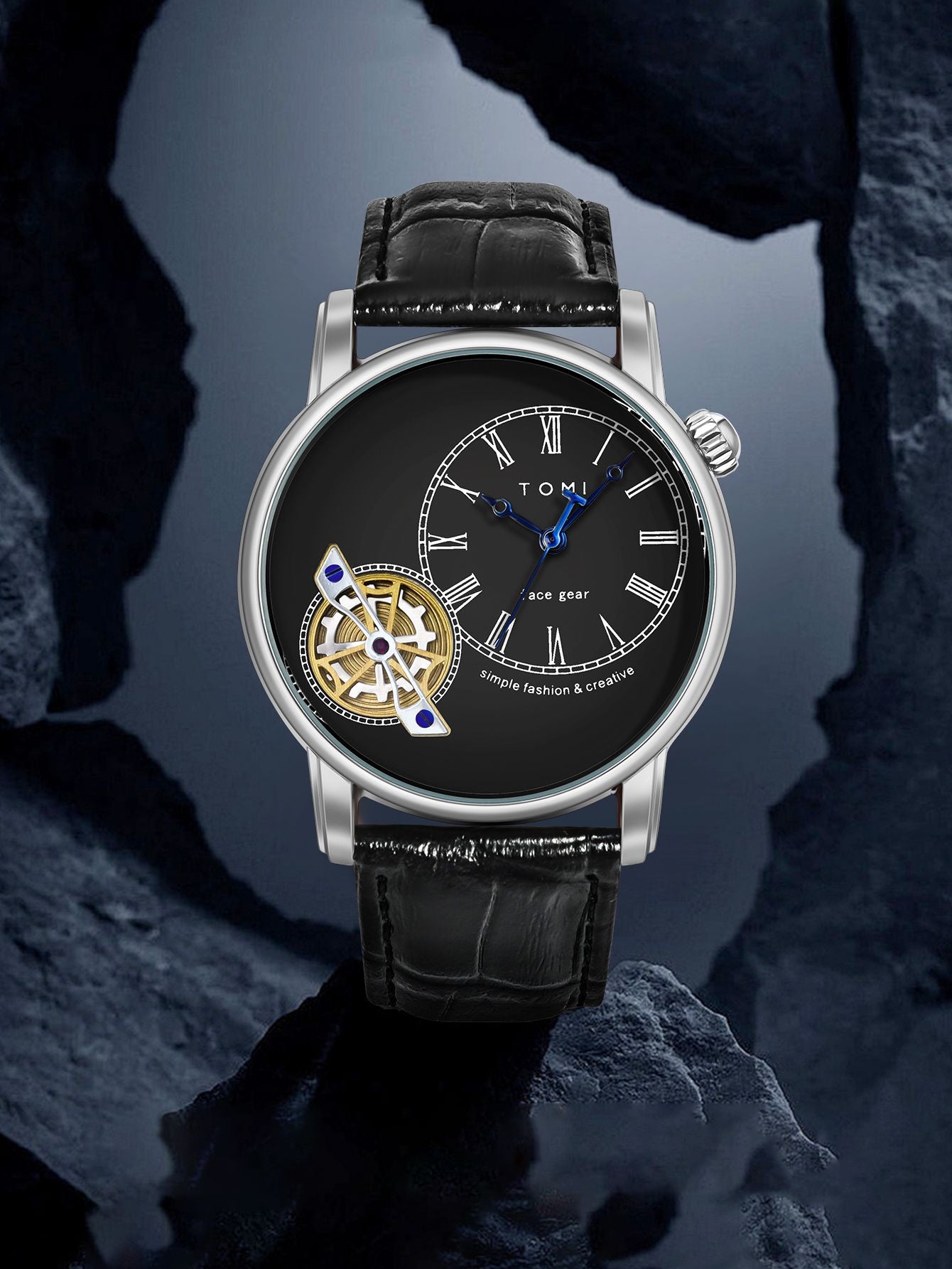 Relógio Minimalista Tomi Regal Gear - Box Com 2 Pulseiras