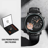 Relógio Tomi Regal Gear Preto 2 Pulseiras