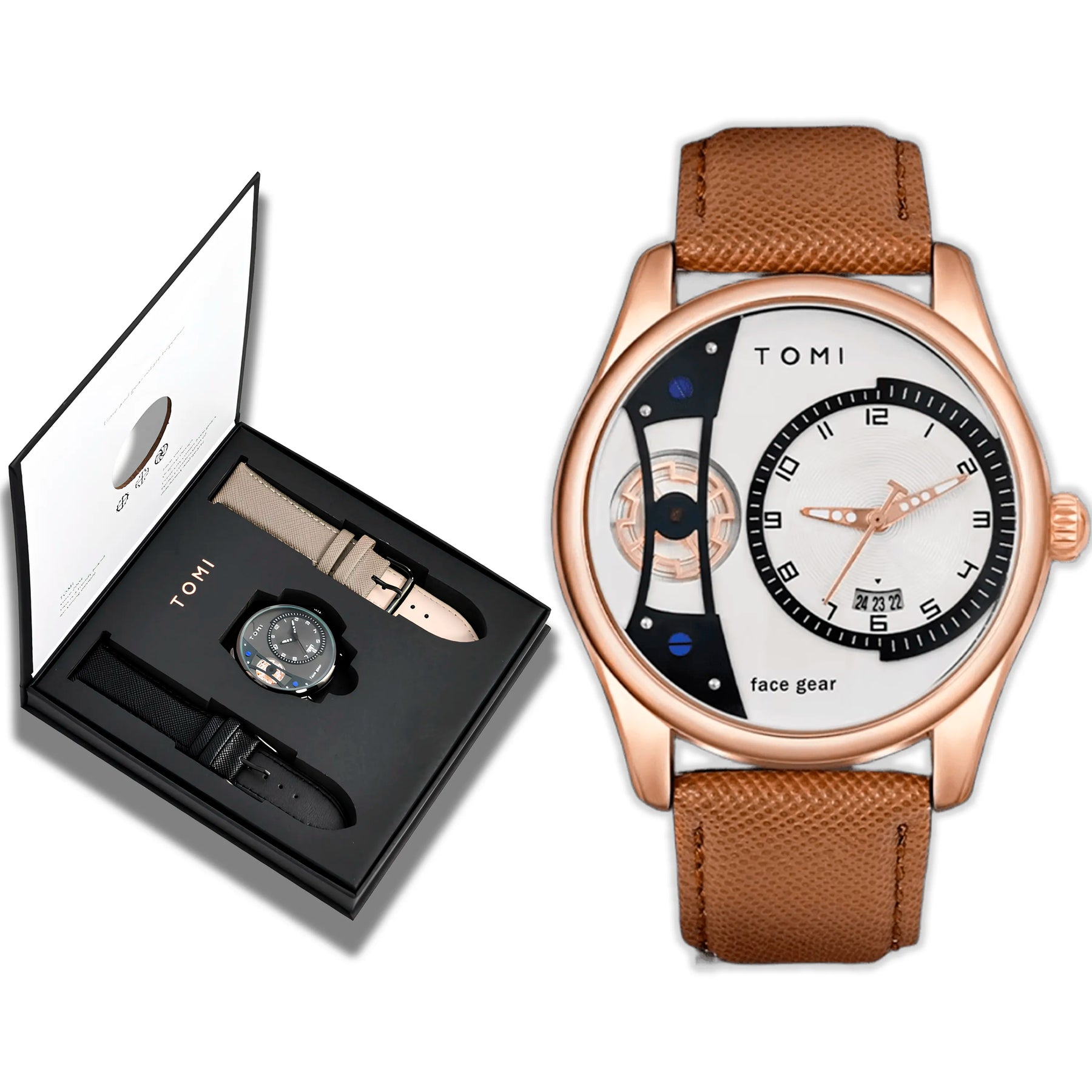 Relógio Tomi MetroDate Caramelo