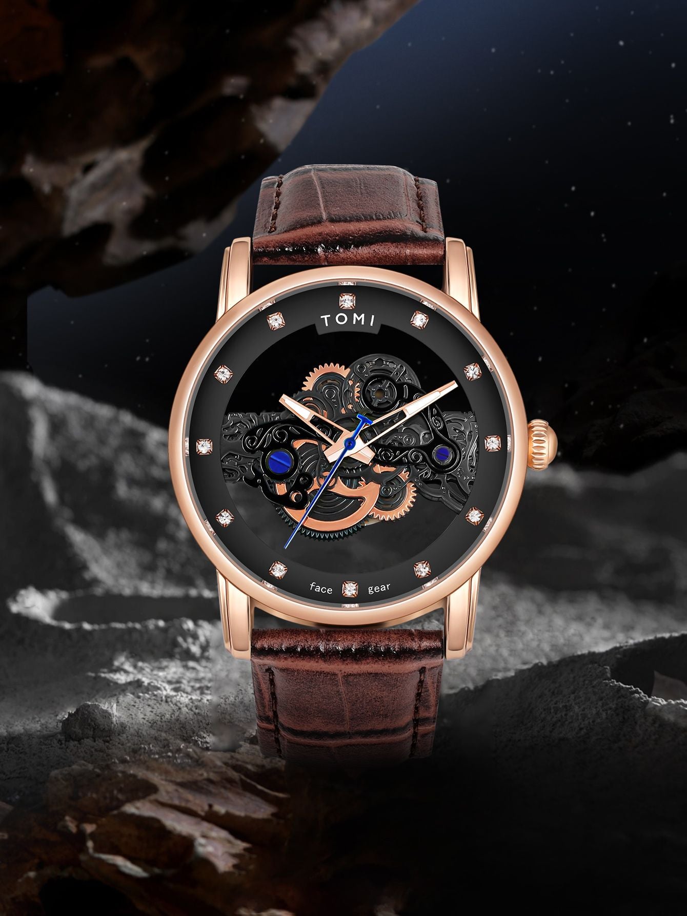 Relógio Tomi Classic Skeleton - Box Premium 2 Pulseiras