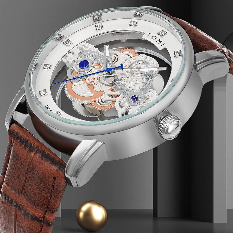 Relógio Tomi Classic Skeleton - Box Premium 2 Pulseiras