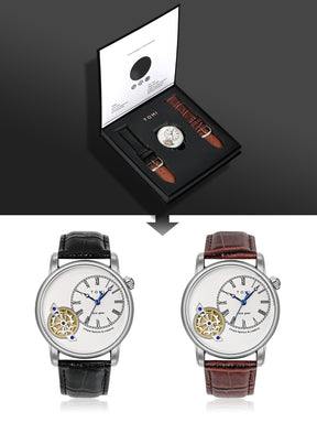 Relógio Minimalista Tomi Regal Gear - Box Com 2 Pulseiras