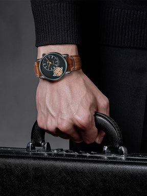 Relógio Minimalista Tomi Regal Gear - Box Com 2 Pulseiras