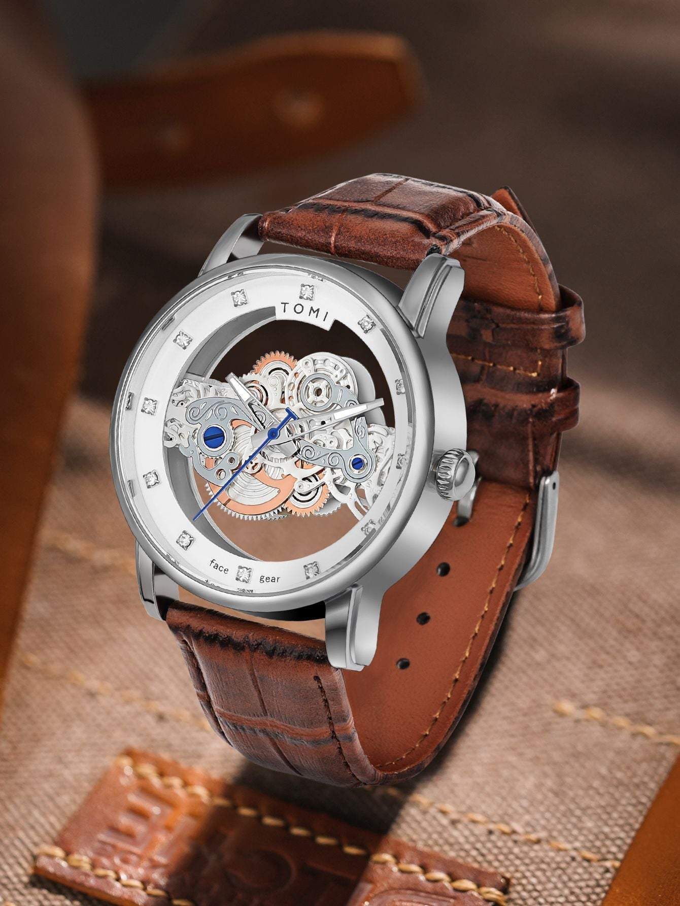 Relógio Tomi Classic Skeleton - Box Premium 2 Pulseiras